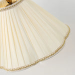 Walnut Floor Lamp with Fabric Shade – American Retro Standing Lamp for Living Room