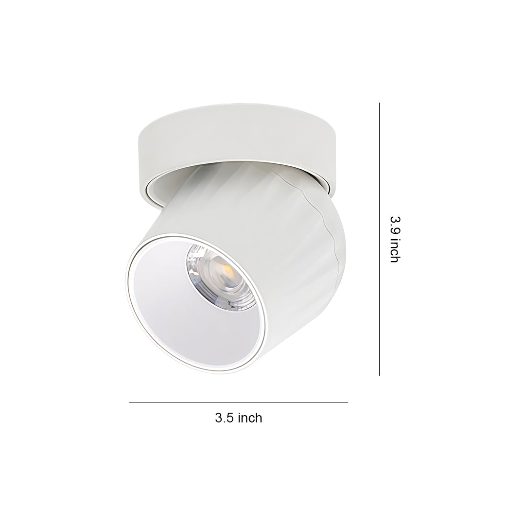 Rotating LED Spotlight with Anti-Glare COB, Surface Mount Aluminum