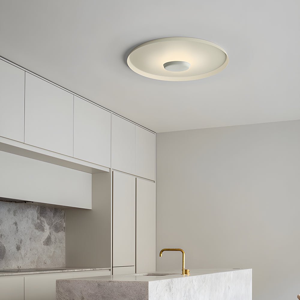 Halo Round LED Ceiling Light in Aluminum for Modern Interiors