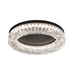 Nero Round LED Flush Mount Ceiling Light with Crystal Accents