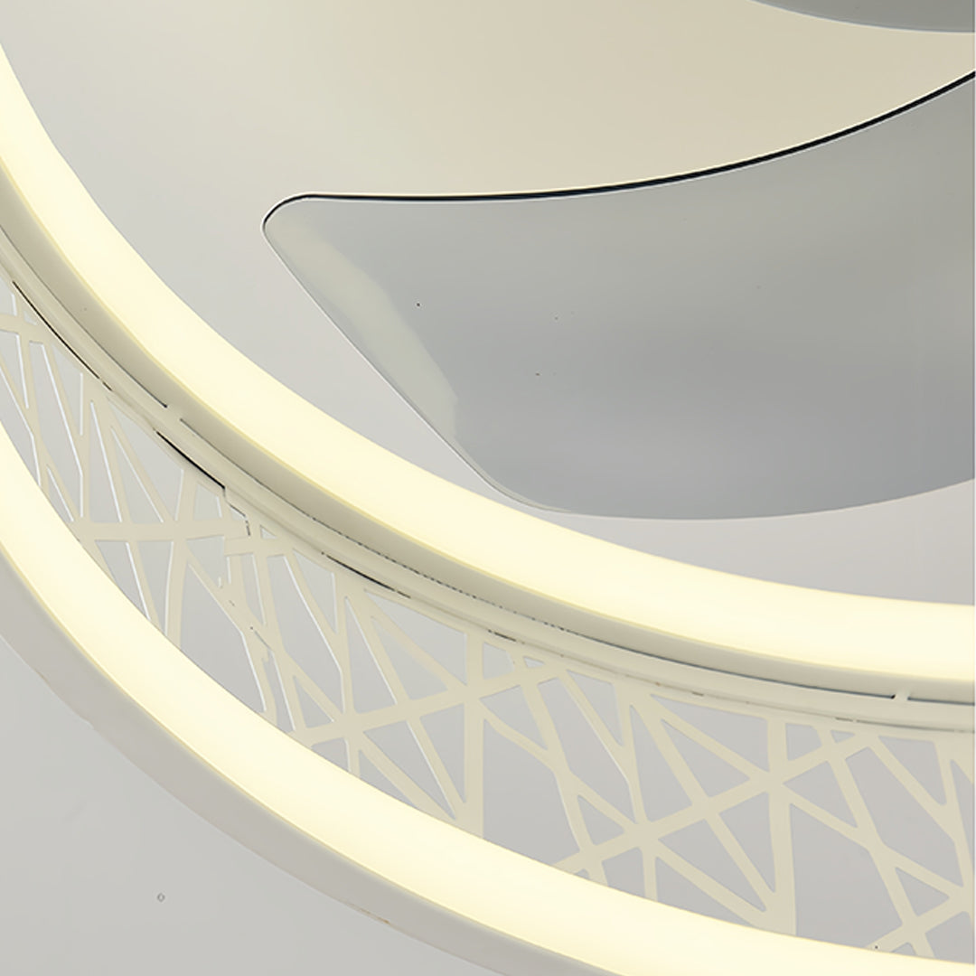 Aurelia Round LED Ceiling Fan with Light – Modern Nordic Flush Mount