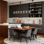 Italian Linear LED Pendant Light with Adjustable Gold Chain
