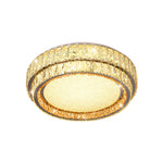 Lumina Crystal Flush Mount Ceiling Light – Full Spectrum LED, Chrome & Stainless Steel