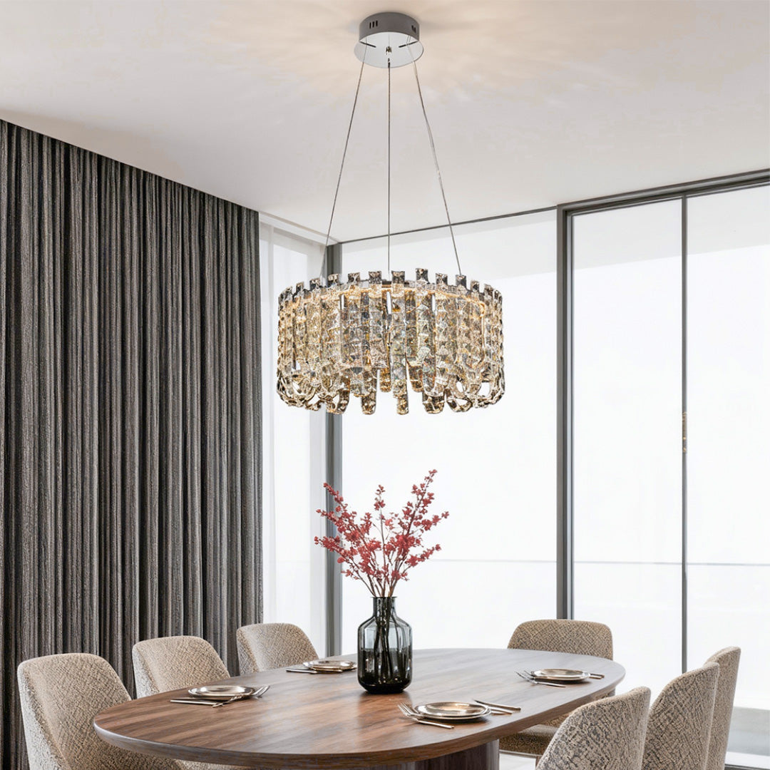 Lumina Crystal Chandelier – Modern Minimalist Pendant for Elegant Interiors
