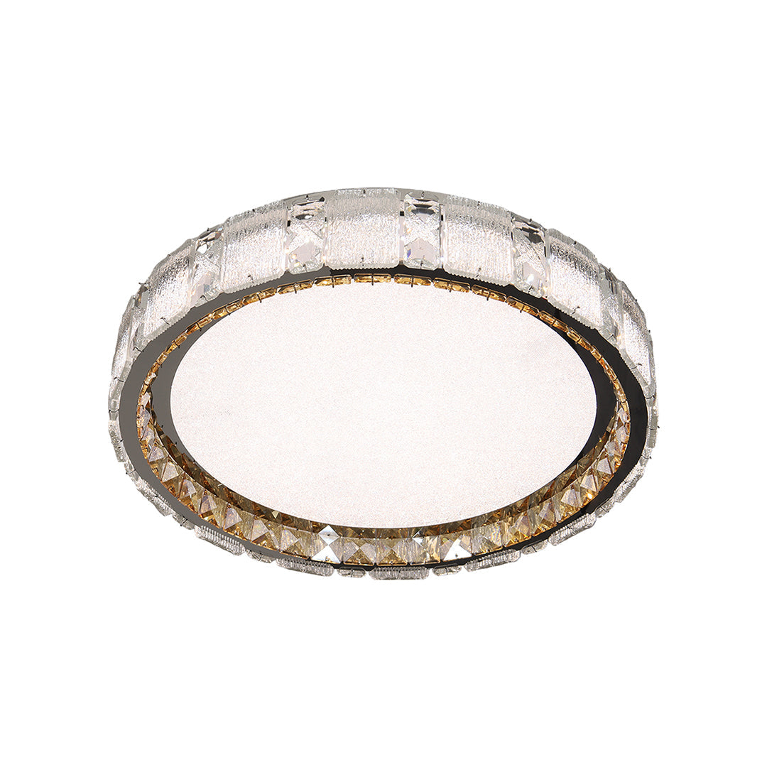 Crystal Flush Mount Ceiling Light – Chrome Minimalist LED