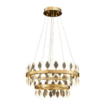 Italian Crystal Chandelier with Gold Iron Frame, Adjustable Hanging