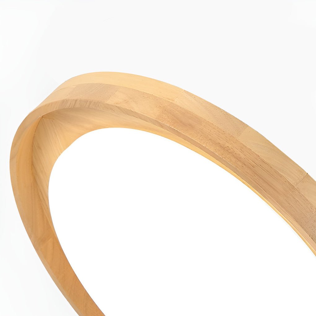 Round Dimmable Led Wooden Nordic Ceiling Lights Fixture Flush Mount Ceiling Lamp