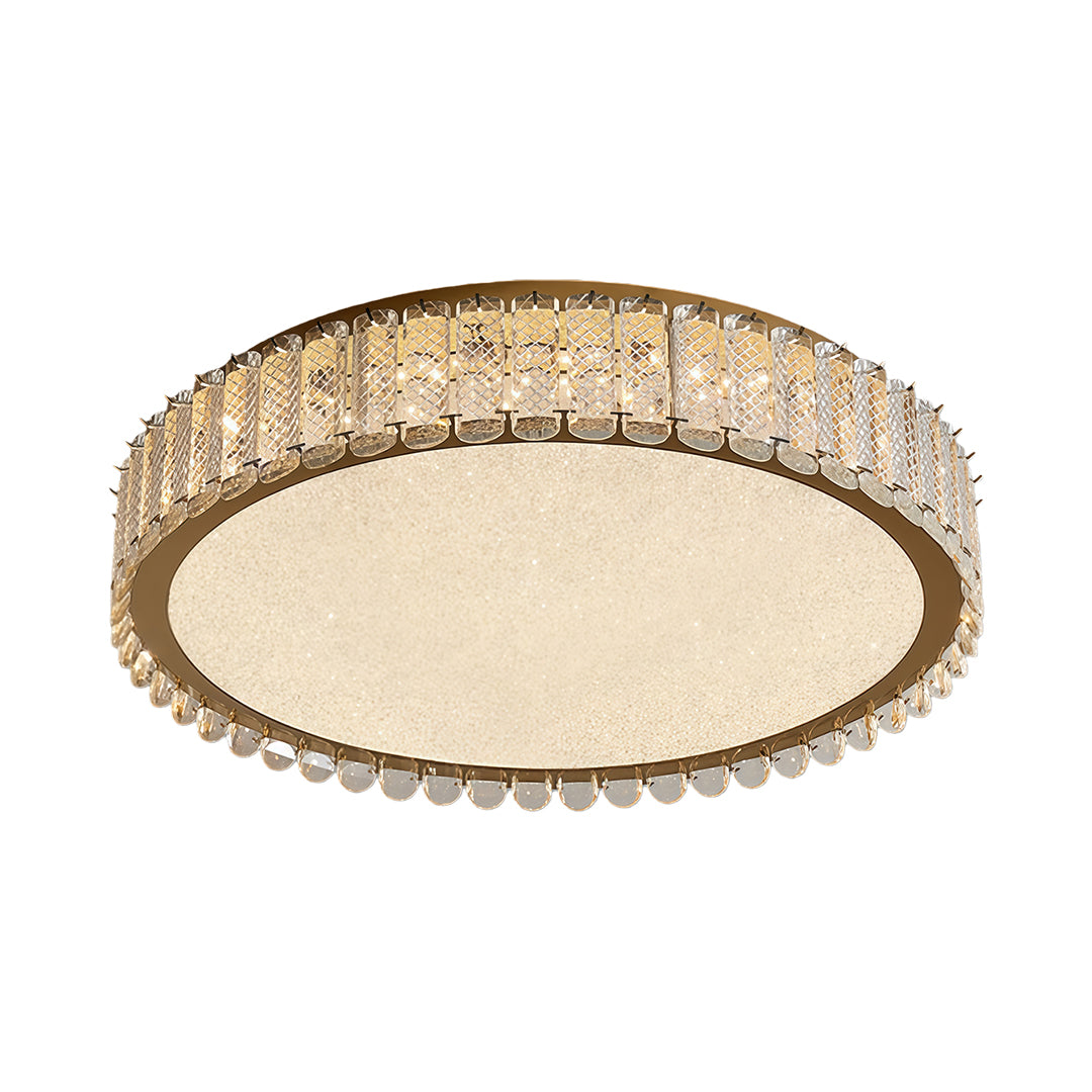 Luxury Crystal Flush Mount Ceiling Light with Chrome Frame and LED
