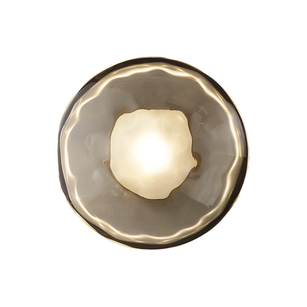 Round Glass Shell Design Wall Sconce Modern Bedside Study Wall Lamp