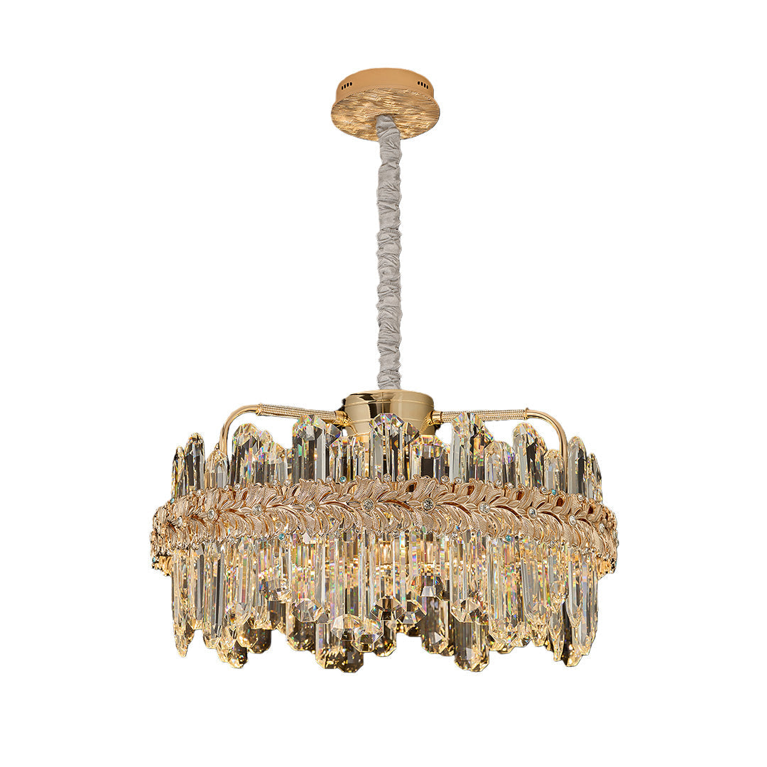 Lumière Cascade Crystal Chandelier in Champagne Gold