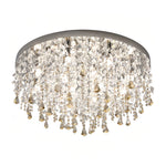 French Crystal Chandelier Ceiling Light with Gold Stainless Steel Frame