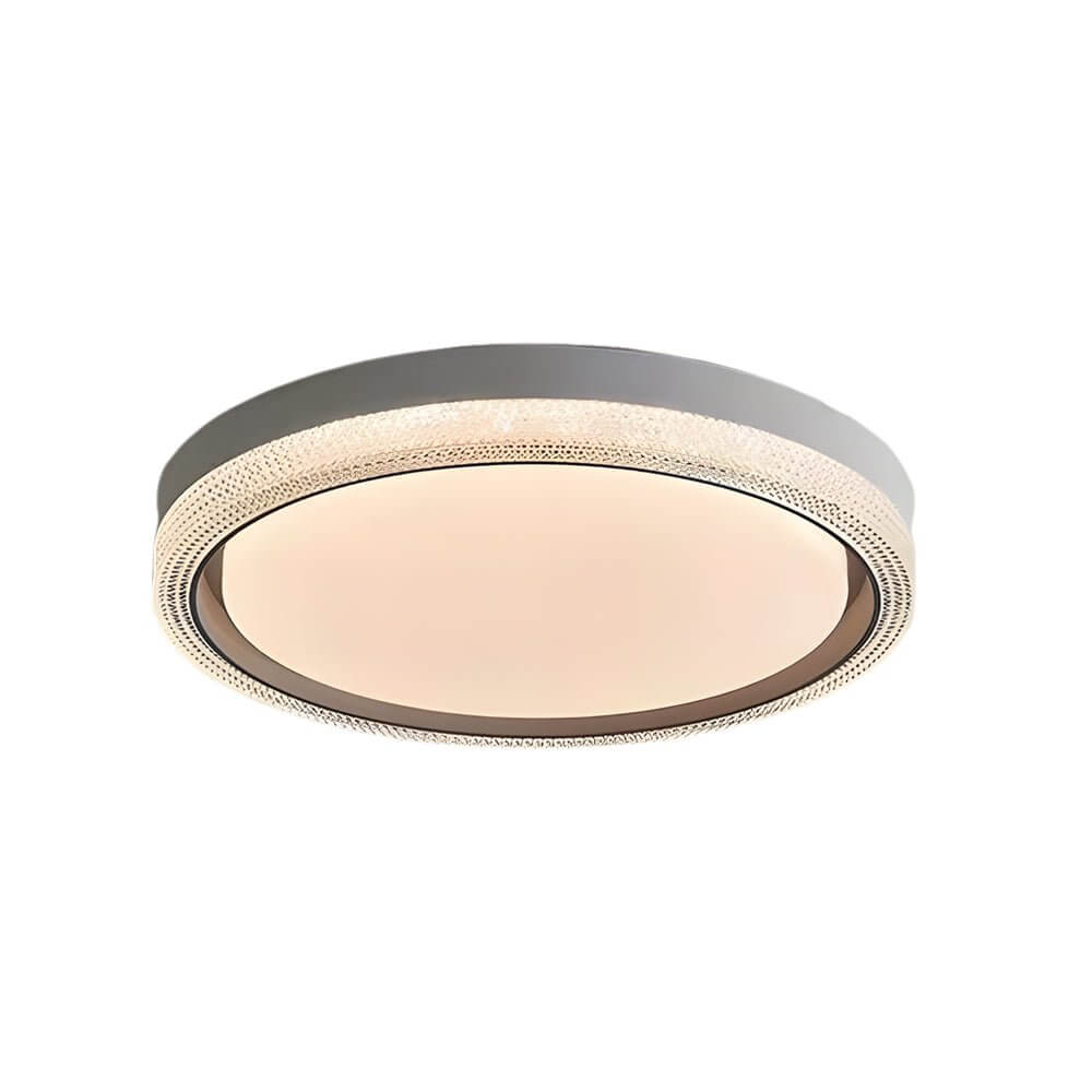 Modern Round LED Flush Mount Ceiling Light with Dimmable Remote