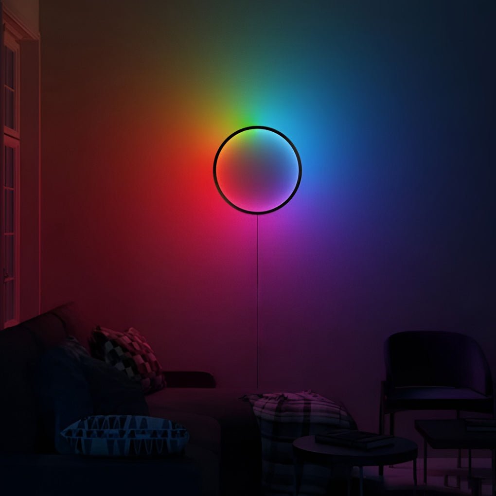 Round Led Rgb Modern Wall Sconces With Remote Control
