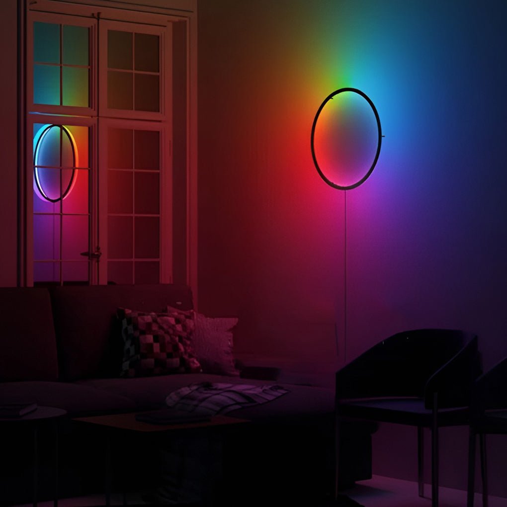 Round Led Rgb Modern Wall Sconces With Remote Control