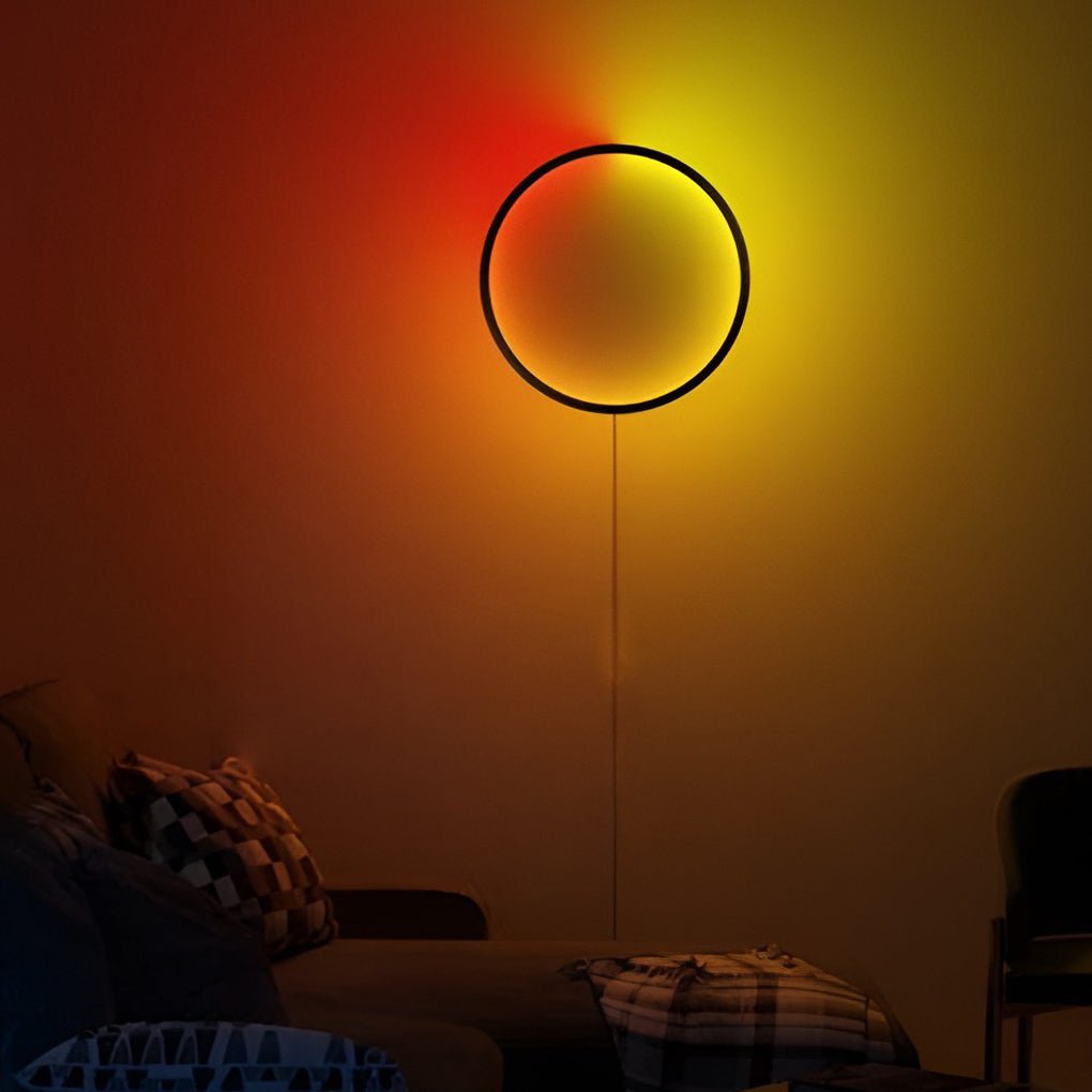 Round Led Rgb Modern Wall Sconces With Remote Control