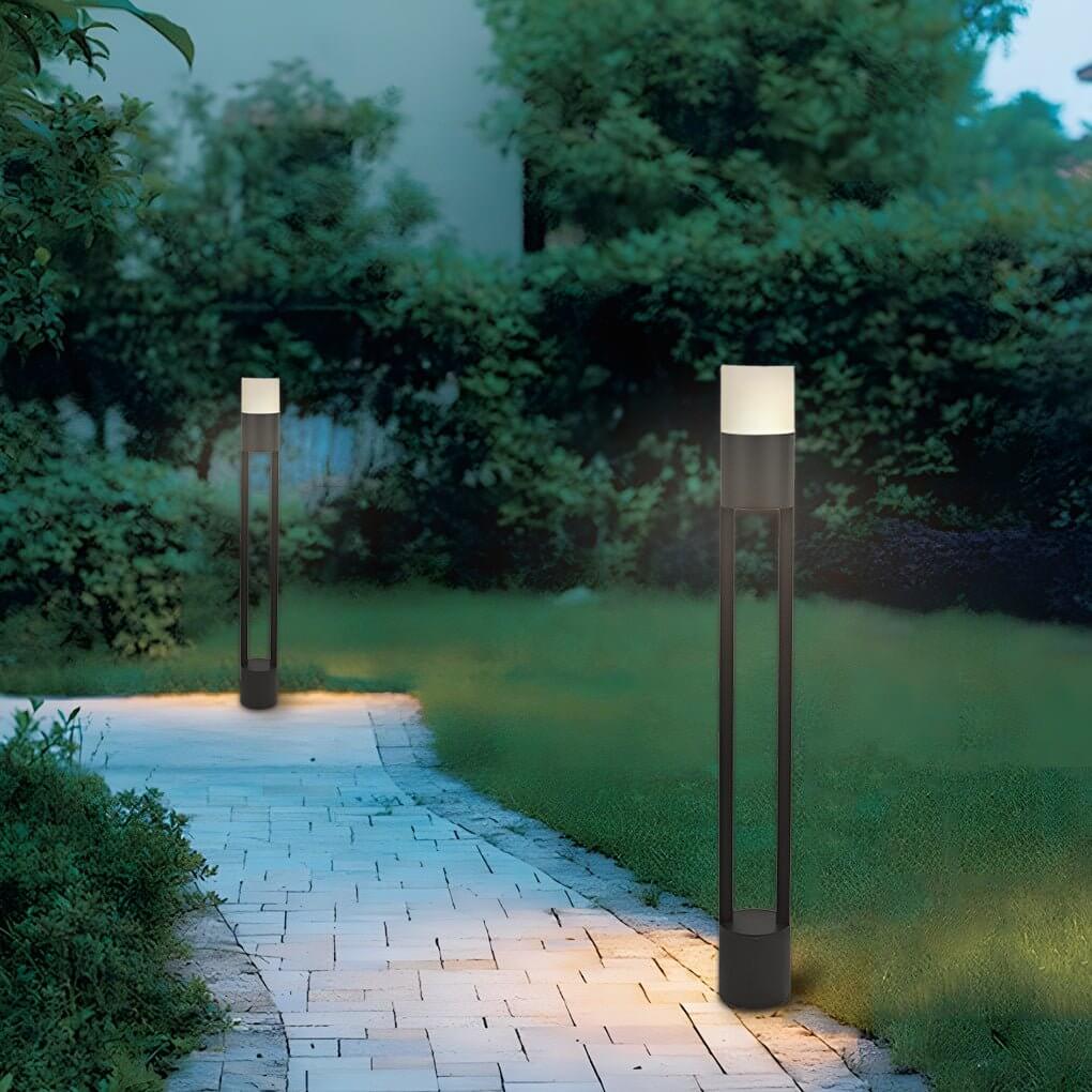 Round Minimalist LED Outdoor Post Light – Waterproof Aluminum Pole Lamp