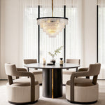 Modern Minimalist Full-Copper Chandelier with Clear Glass Shades