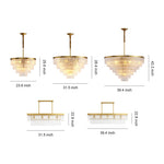 Modern Minimalist Full-Copper Chandelier with Clear Glass Shades