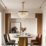 Modern Minimalist Full-Copper Chandelier with Clear Glass Shades