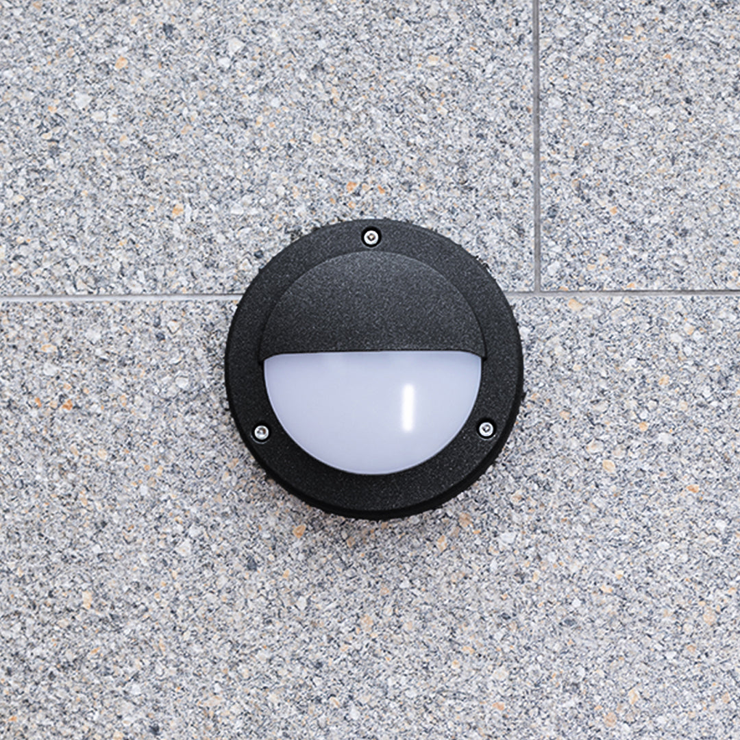 Minimalist Round Outdoor Wall Sconce with Integrated LED