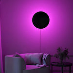 Round Remote Control Rgb Led Black Modern Wall Lamp