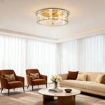 Lumière Flush Ceiling Light in Gold and Glass