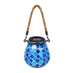 Artisan Solar Glass Mosaic Lantern for Garden and Patio