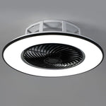 Round Stepless Dimming Led Black Modern Bladeless Ceiling Fans Lights