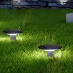 Round Ufo Shaped Solar Waterproof Outdoor Fence Post Lights