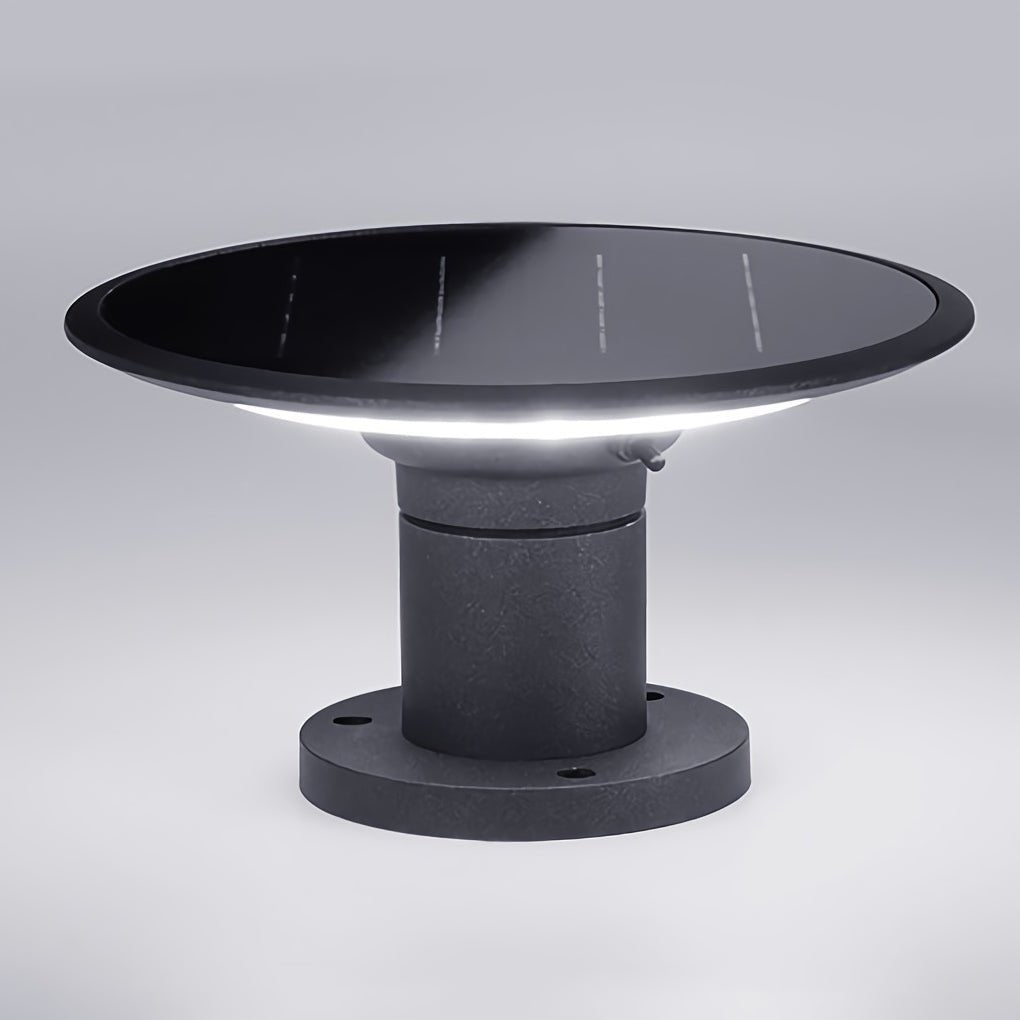 Round Ufo Shaped Solar Waterproof Outdoor Fence Post Lights