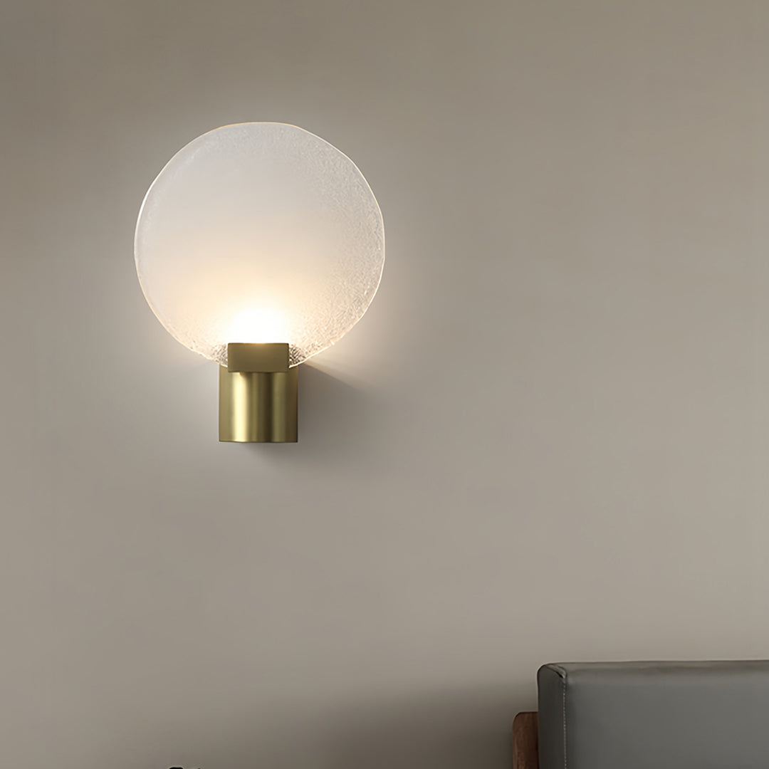 Lumière Round Glass Wall Sconce in Bronze for Modern Interiors