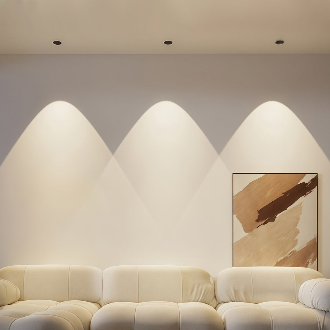 Architectural LED Recessed Spotlight with Full-Spectrum COB, Anti-Glare Deep Baffle, Adjustable 30°