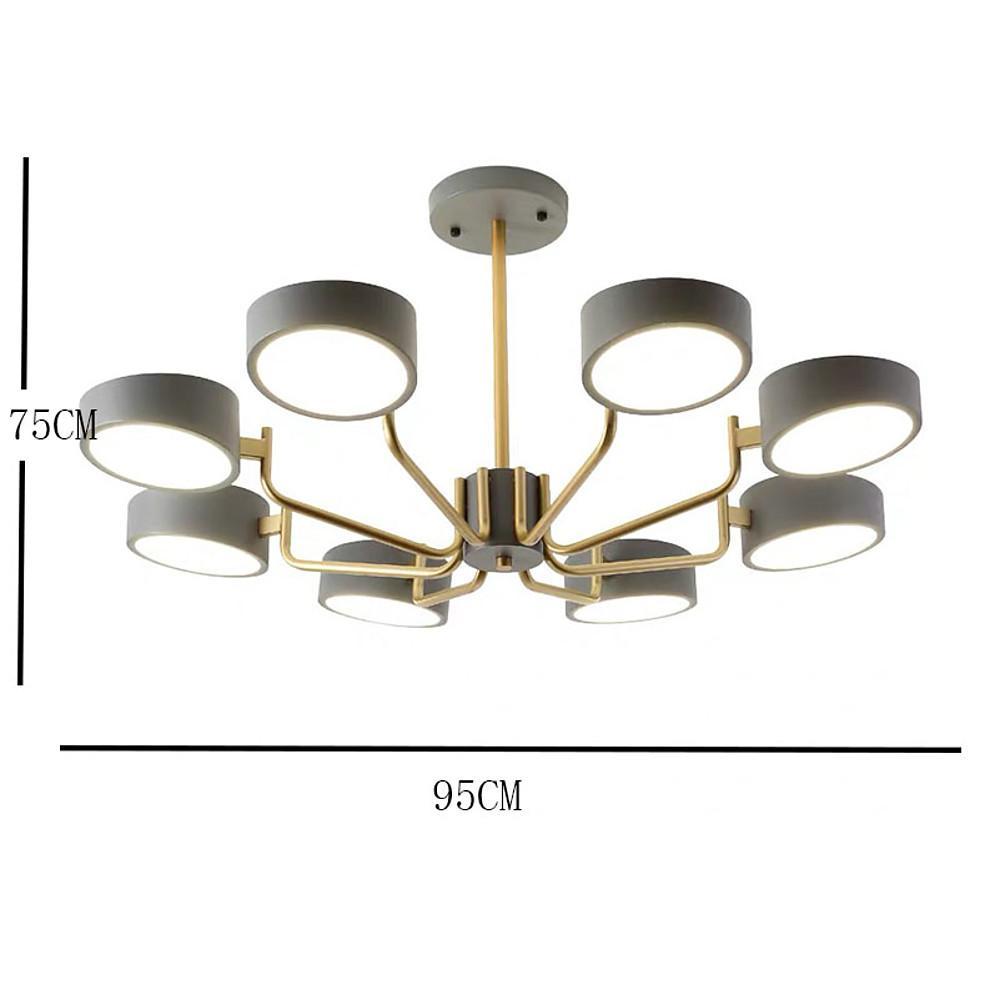 8 Light Tasking Chandelier Fixed 24 Height 3000K 5400K