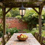Black Aluminum Outdoor Pendant Light with Clear Glass Shade