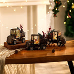 Nordic Gold Resin Table Lamp with Snowfall Scene