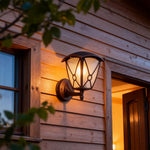 European Retro Outdoor Wall Sconce with Clear Glass and Aluminum Body