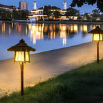 Bamboo Lantern Pendant Light with Warm LED Glow for Outdoor Living