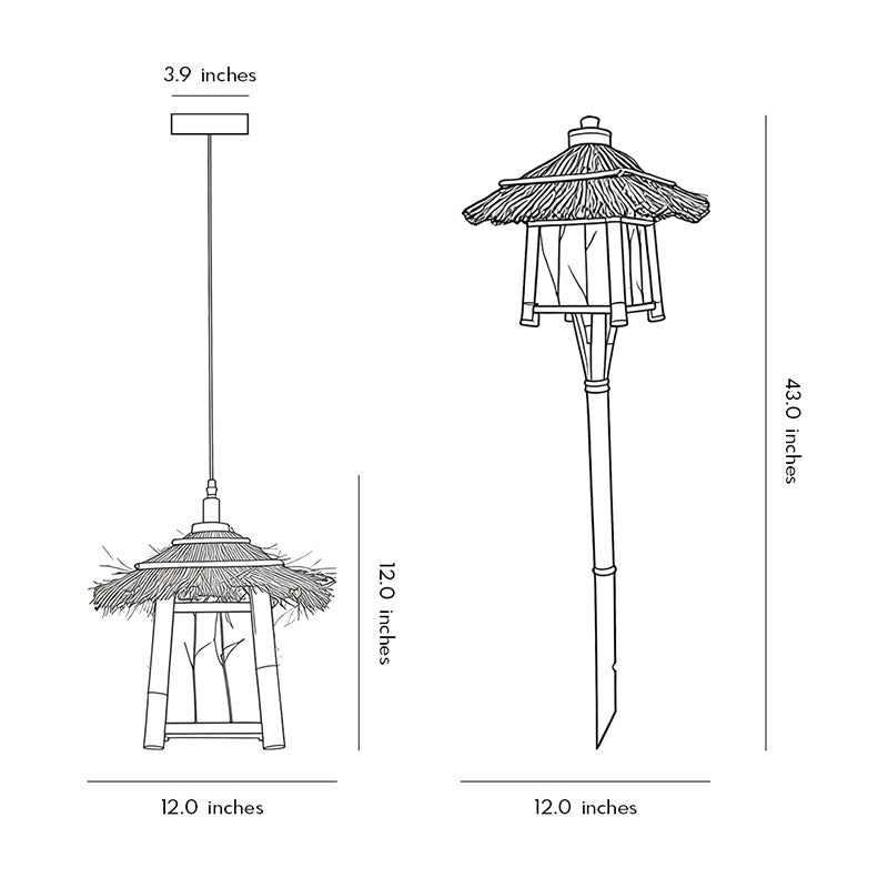 Bamboo Lantern Pendant Light with Warm LED Glow for Outdoor Living