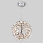 12 Inch Stanless Steel Led Endless Woven Sphere Pendant Modern Lights