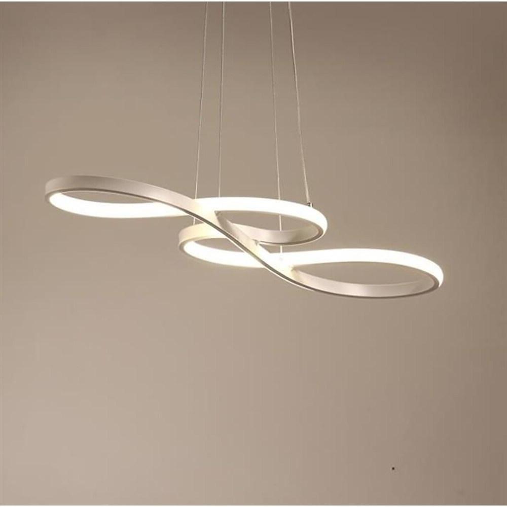 Metal Silica Pendant Hanging Light For Dining Room Led Abstract Curved Strip Chandelier