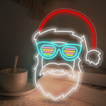 Santa Claus LED Neon Sign with Dimmer – Modern Holiday Wall Art