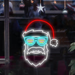 Santa Claus LED Neon Sign with Dimmer – Modern Holiday Wall Art