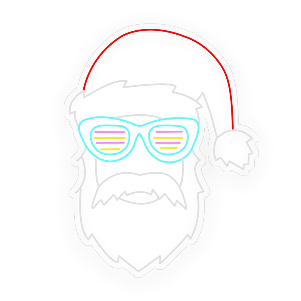 Santa Claus LED Neon Sign with Dimmer – Modern Holiday Wall Art