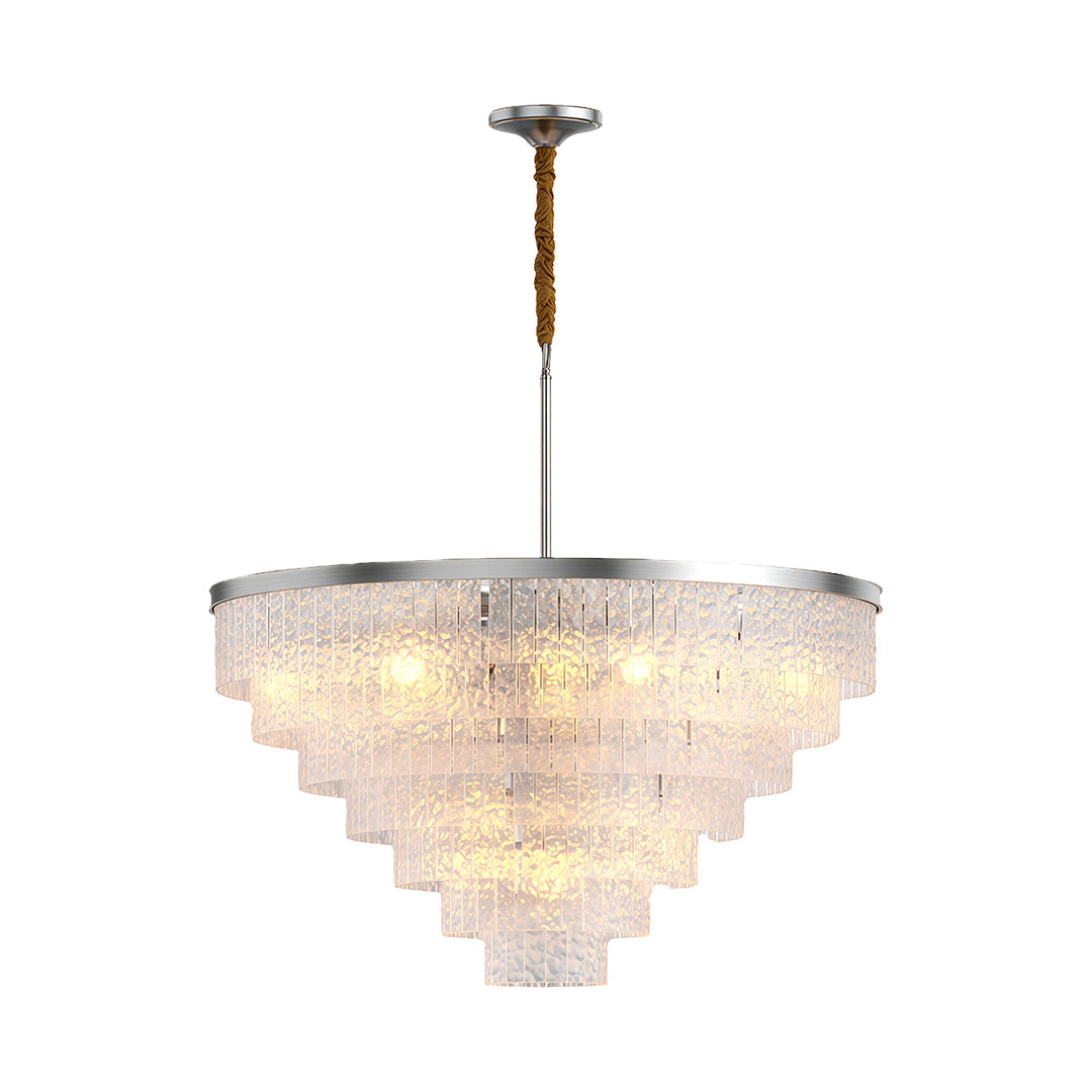 Modern Minimalist Full-Copper Chandelier with Clear Glass Shades