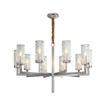 Modern Glass Island Chandelier with Copper Frame for Dining Room and Kitchen