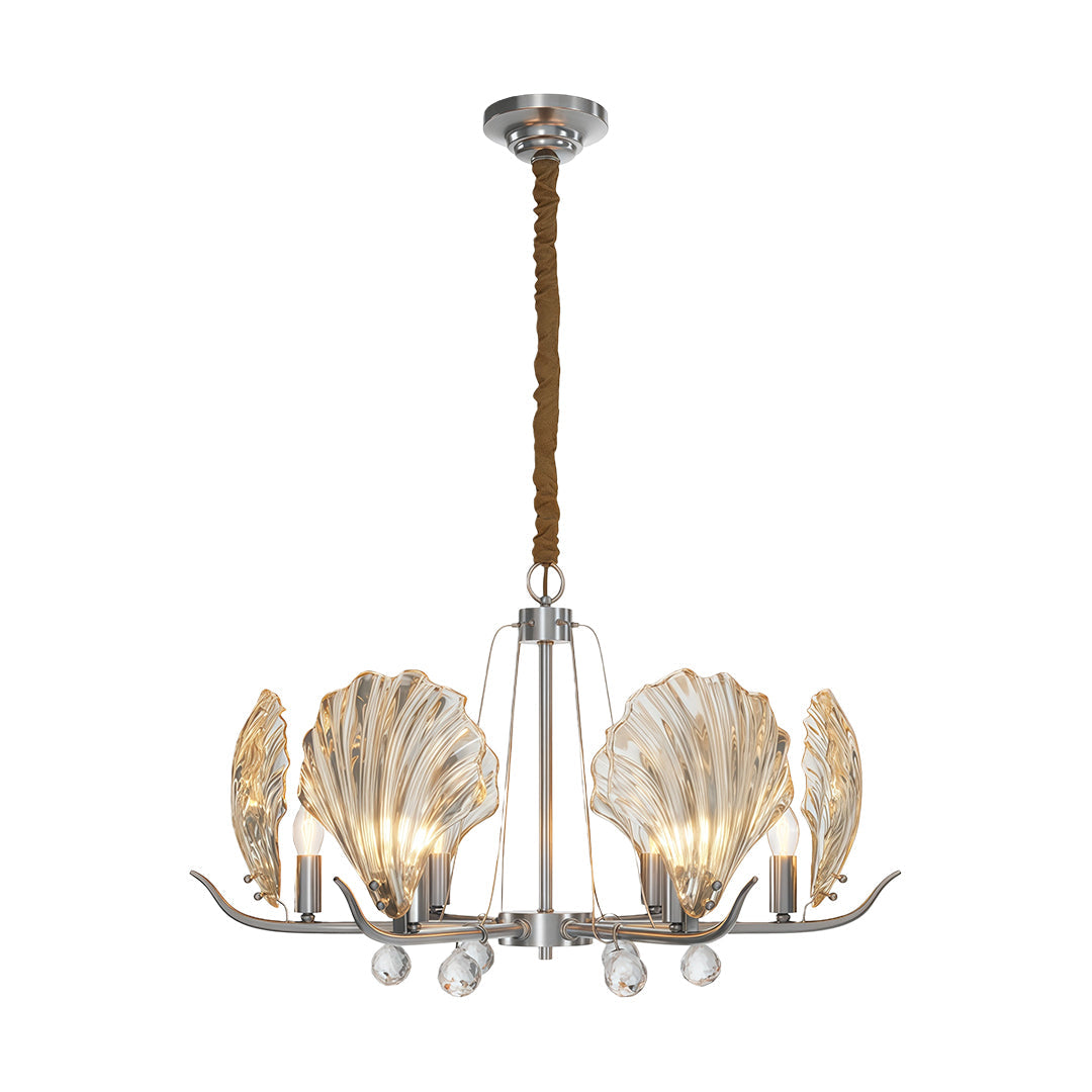 Modern Copper Shell Glass Chandelier for Dining Room and Living Room