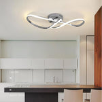 Wavy Pretty Led Nordic Linear Dimmable Semi Flush Mount Ceiling Light