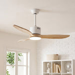 Aria Wooden Ceiling Fan with Integrated LED Light – Modern Flush Mount Fandelier