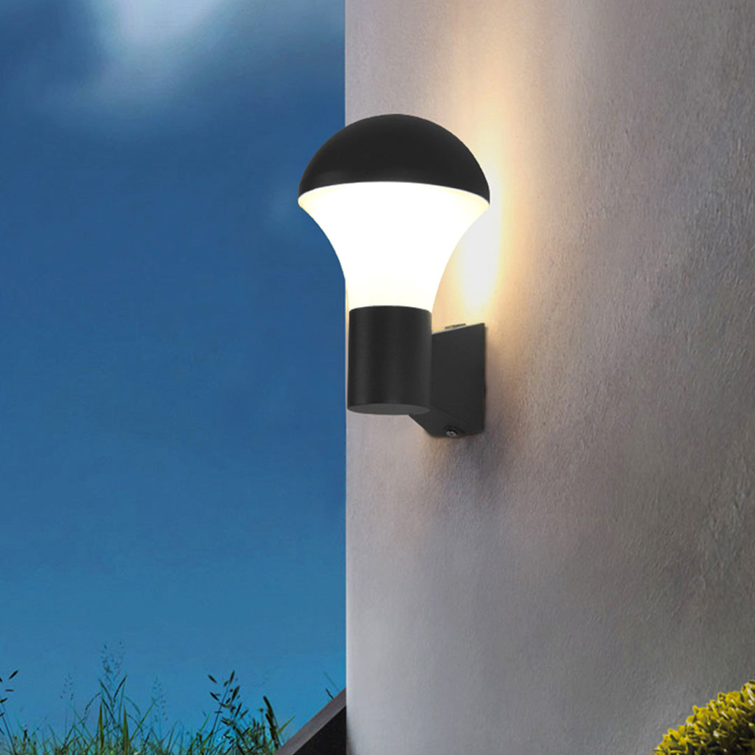 Modern Black Outdoor Wall Sconce with Warm LED Light, IP65 Waterproof