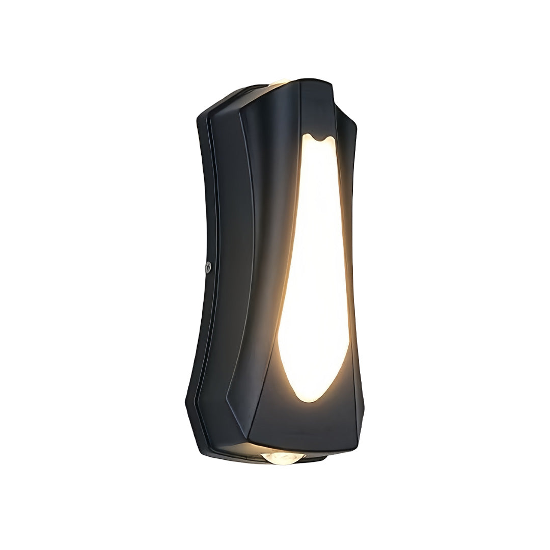 Outdoor Up and Down Wall Sconce with Dual LED Lighting in Black Aluminum